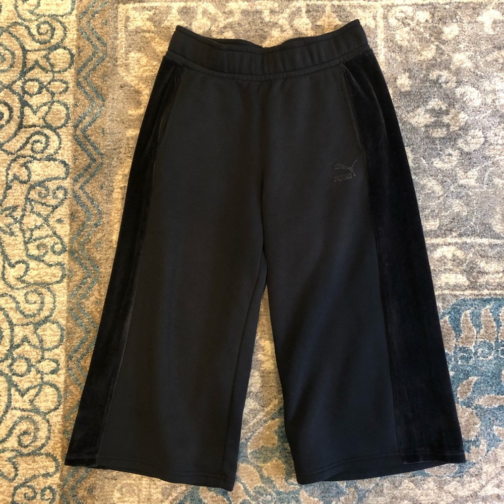 PUMA Cropped Wide Leg Jogger Pants